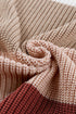 Color Block Knitted O-Neck Pullover Sweater